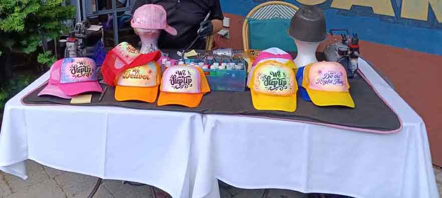 Airbrushing Hats 
