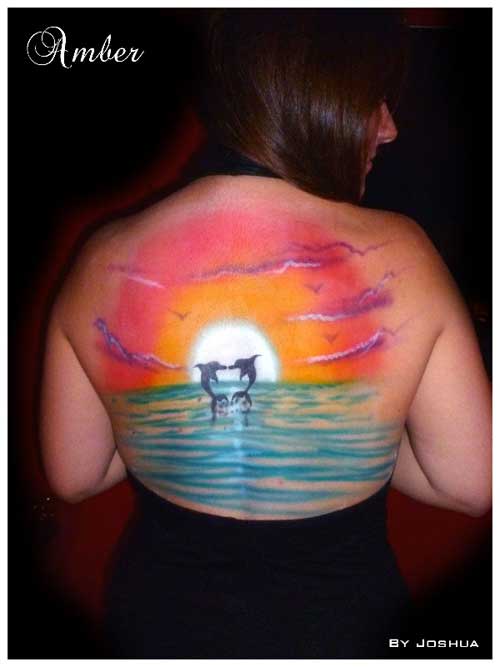 Airbrush tattoo artist at corporate event in Toronto